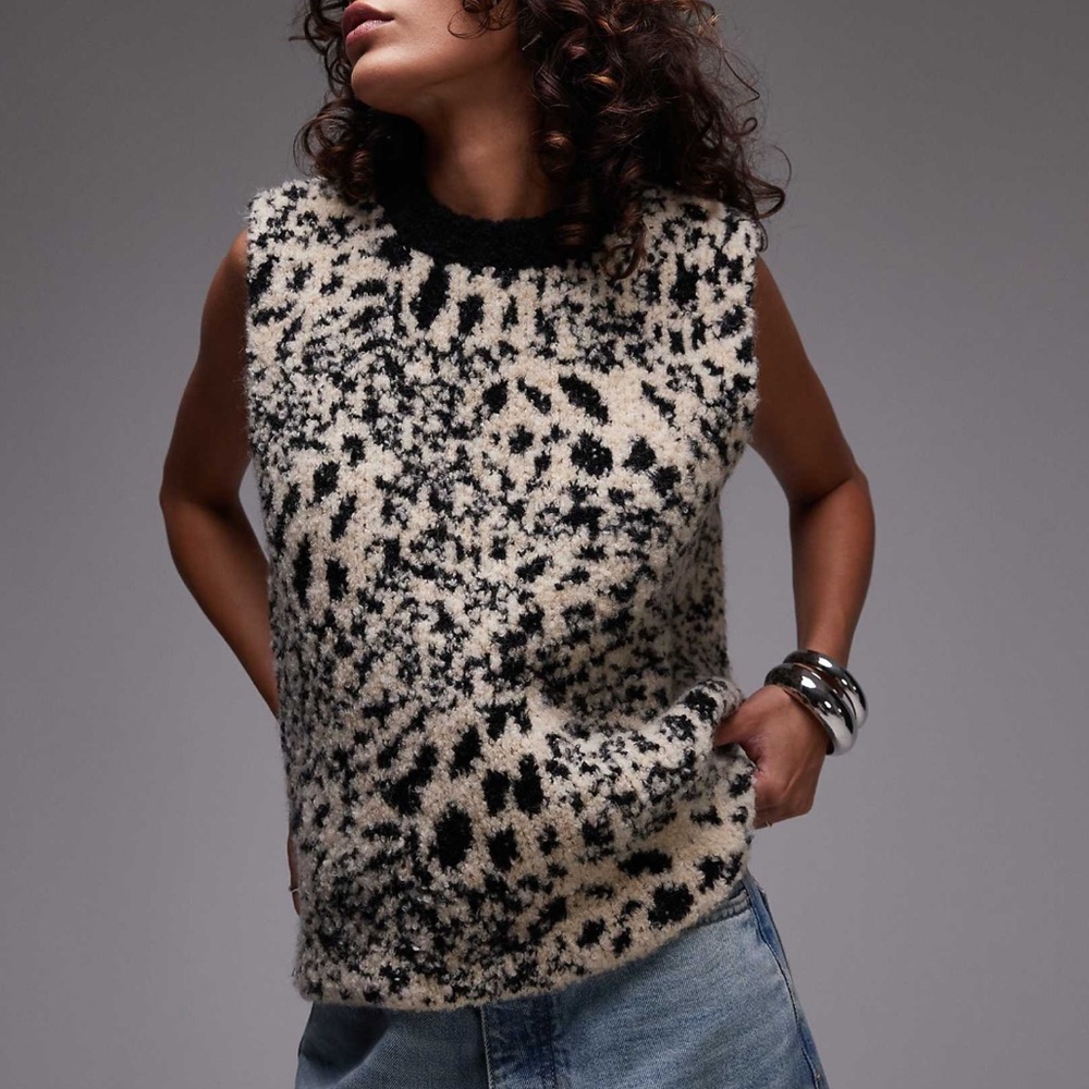 Topshop Knit Animal Tank